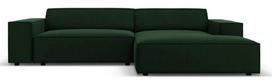 Kampinė sofa Micadoni Home Jodie, tamsiai žalia sp., dešininė, 224 x 166 cm x 70 cm
