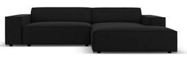 Kampinė sofa Micadoni Home Jodie, juoda sp., dešininė, 224 x 166 cm x 70 cm