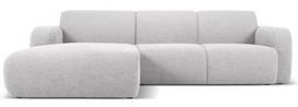 Kampinė sofa Micadoni Home Molino Boucle, šviesiai pilka sp., kairinė, 250 x 170 cm x 72 cm