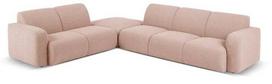 Kampinė sofa Micadoni Home Molino, šviesiai rožinė sp., kairinė, 315 x 250 cm x 72 cm