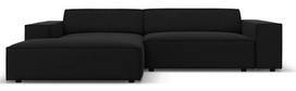 Kampinė sofa Micadoni Home Jodie, juoda sp., kairinė, 224 x 166 cm x 70 cm