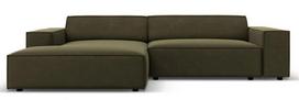Kampinė sofa Micadoni Home Jodie, žalia sp., kairinė, 224 x 166 cm x 70 cm