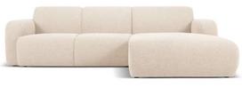Kampinė sofa Micadoni Home Molino Boucle, smėlio sp., dešininė, 250 x 170 cm x 72 cm