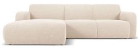 Kampinė sofa Micadoni Home Molino Boucle, smėlio sp., kairinė, 250 x 170 cm x 72 cm
