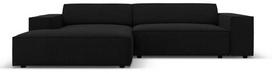 Kampinė sofa Micadoni Home Jodie, juoda sp., kairinė, 224 x 166 cm x 70 cm