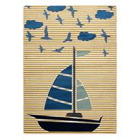 Kilimas vidaus Hakano Tinies Sail, garstyčių sp./mėlyna sp., 150 cm x 80 cm