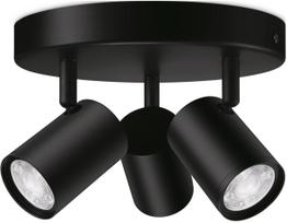 Išmanusis šviestuvas nukreipiamasis WiZ Imageo Round, GU10, 2200 - 6500 °K, 3 x 5 W, juoda sp.