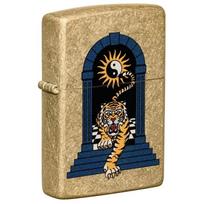 Žiebtuvėlis Zippo 48613 Tiger Tattoo Design, aukso sp.