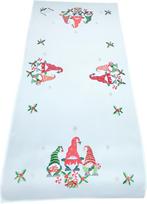 Kalėdinis stalo takelis stačiakampė Gnomes, balta sp./raudona sp./žalia sp., 60 x 120 cm