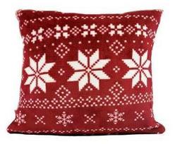 Kalėdinis dekoratyvinės pagalvėlės užvalkalas Nordico-01, balta sp./raudona sp., 40 cm x 40 cm