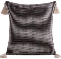 Dekoratyvinės pagalvėlės užvalkalas Boho JJQ-09, juoda sp./smėlio sp., 45 cm x 45 cm