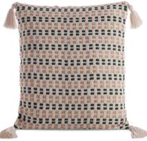 Dekoratyvinės pagalvėlės užvalkalas Boho JJQ-03, smėlio sp./žalia sp., 45 cm x 45 cm