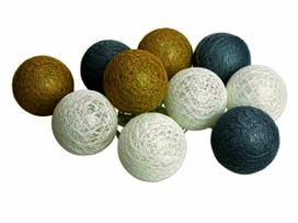Lempučių girlianda Cotton Balls, 2 m, balta sp., 10 LED