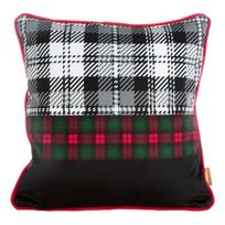 Kalėdinis dekoratyvinės pagalvėlės užvalkalas PSWA-162, balta sp./juoda sp./raudona sp., 45 cm x 45 cm