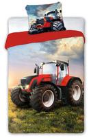 Vaikiškas patalynės užvalkalų komplektas Faro Tractor POW-99, mėlyna sp./juoda sp./raudona sp., 140 x 200 cm