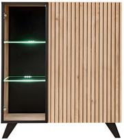 Vitrina ASM Liam, juoda sp./šviesiai ruda sp., 40 cm x 90 cm x 102 cm