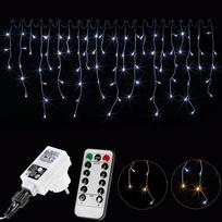 LED lempučių užuolaida, 5 m, šaltai balta sp., 200 LED