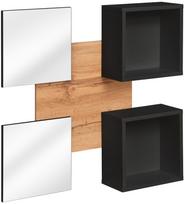 Sieninė lentyna ASM Easy Typ 07, ąžuolo sp./juoda sp., 100 cm x 20 cm x 100 cm