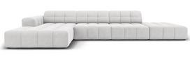Kampinė sofa Micadoni Home Jennifer Velvet, sidabro sp., kairinė, 341 x 166 cm x 70 cm
