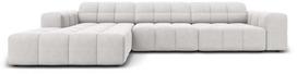 Kampinė sofa Micadoni Home Jennifer Velvet, šviesiai pilka sp., kairinė, 284 x 166 cm x 70 cm