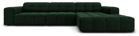 Kampinė sofa Micadoni Home Jennifer Velvet, tamsiai žalia sp., dešininė, 284 x 166 cm x 70 cm