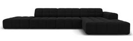 Kampinė sofa Micadoni Home Jennifer Velvet, juoda sp., dešininė, 341 x 166 cm x 70 cm
