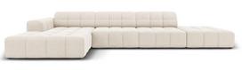 Kampinė sofa Micadoni Home Jennifer Velvet, smėlio sp., kairinė, 341 x 166 cm x 70 cm