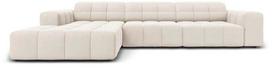 Kampinė sofa Micadoni Home Jennifer Velvet, smėlio sp., kairinė, 284 x 166 cm x 70 cm