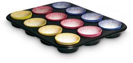 Keksiukų formelė Guardini Gardenia 12 Muffins, juoda sp., 27 cm x 35 cm