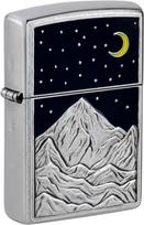 Žiebtuvėlis Zippo Mountain Emblem Street 48632, sidabro sp./juoda sp.