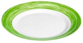 Sriubos lėkštė pietų Luminarc Brush, Ø 22.5 cm, balta sp./žalia sp.