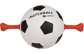 Žaislas šuniui, kamuoliukas Flamingo Matchball Football 5345890, Ø 19 cm, balta sp./juoda sp./raudona sp.
