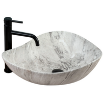 Vonios praustuvas Rea Dora Stone, keramika, 51.5 cm x 40 cm x 17.5 cm, marmuro sp.