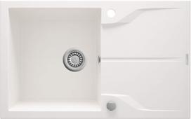 Virtuvinė plautuvė Deante Andante Flush, granitas, 78 cm x 49 cm x 18 cm, balta sp.