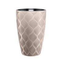 Gėlių vazonas Form Plastic Flow Slim, plastikinis, 30 cm x 30 cm, Ø 30 cm, ruda sp.