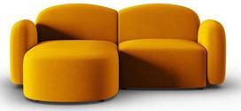 Kampinė sofa Micadoni Home Blair Velvet, geltona sp., kairinė, 194 x 155 cm x 80 cm