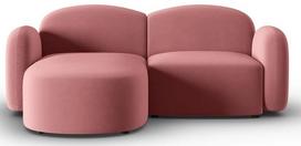 Kampinė sofa Micadoni Home Blair Velvet, rožinė sp., kairinė, 194 x 155 cm x 80 cm