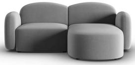 Kampinė sofa Micadoni Home Blair Velvet, šviesiai pilka sp., dešininė, 194 x 155 cm x 80 cm