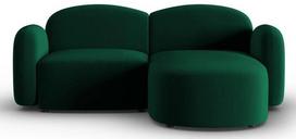 Kampinė sofa Micadoni Home Blair Velvet, tamsiai žalia sp., dešininė, 194 x 155 cm x 80 cm