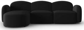 Kampinė sofa Micadoni Home Blair Velvet, juoda sp., kairinė, 272 x 155 cm x 80 cm