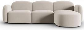 Kampinė sofa Micadoni Home Blair Velvet, smėlio sp., dešininė, 272 x 155 cm x 80 cm