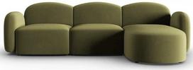 Kampinė sofa Micadoni Home Blair Velvet, šviesiai žalia sp., dešininė, 272 x 155 cm x 80 cm