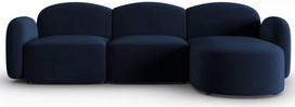Kampinė sofa Micadoni Home Blair Velvet, tamsiai mėlyna sp., dešininė, 272 x 155 cm x 80 cm