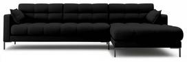 Kampinė sofa Micadoni Home Mamaia 5 Seats, juoda sp., dešininė, 293 x 185 cm x 75 cm