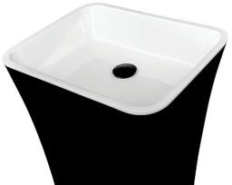 Vonios praustuvas Besco Assos Black&White, akmens masė, 50 cm x 40 cm x 85 cm, balta sp./juoda sp.