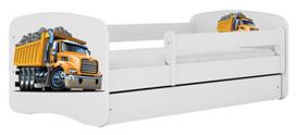 Vaikiška lova Kocot Kids Babydreams Truck, balta sp., 80 x 180 cm, be patalynės dėžės, su čiužiniu