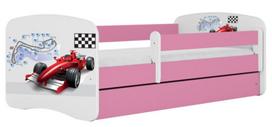 Vaikiška lova Kocot Kids Babydreams Formula, rožinė sp., 80 x 180 cm, su patalynės dėže, su čiužiniu