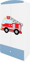 Vaikiška spinta Kocot Kids Babydreams Fire Brigade, mėlyna sp./balta sp., 90 cm x 52 cm x 175.5 cm