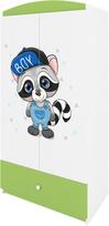 Vaikiška spinta Kocot Kids Babydreams Raccoon, balta sp./žalia sp., 90 cm x 52 cm x 175.5 cm
