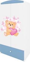 Vaikiška spinta Kocot Kids Babydreams Teddybear Butterflies, mėlyna sp./balta sp., 90 cm x 52 cm x 175.5 cm